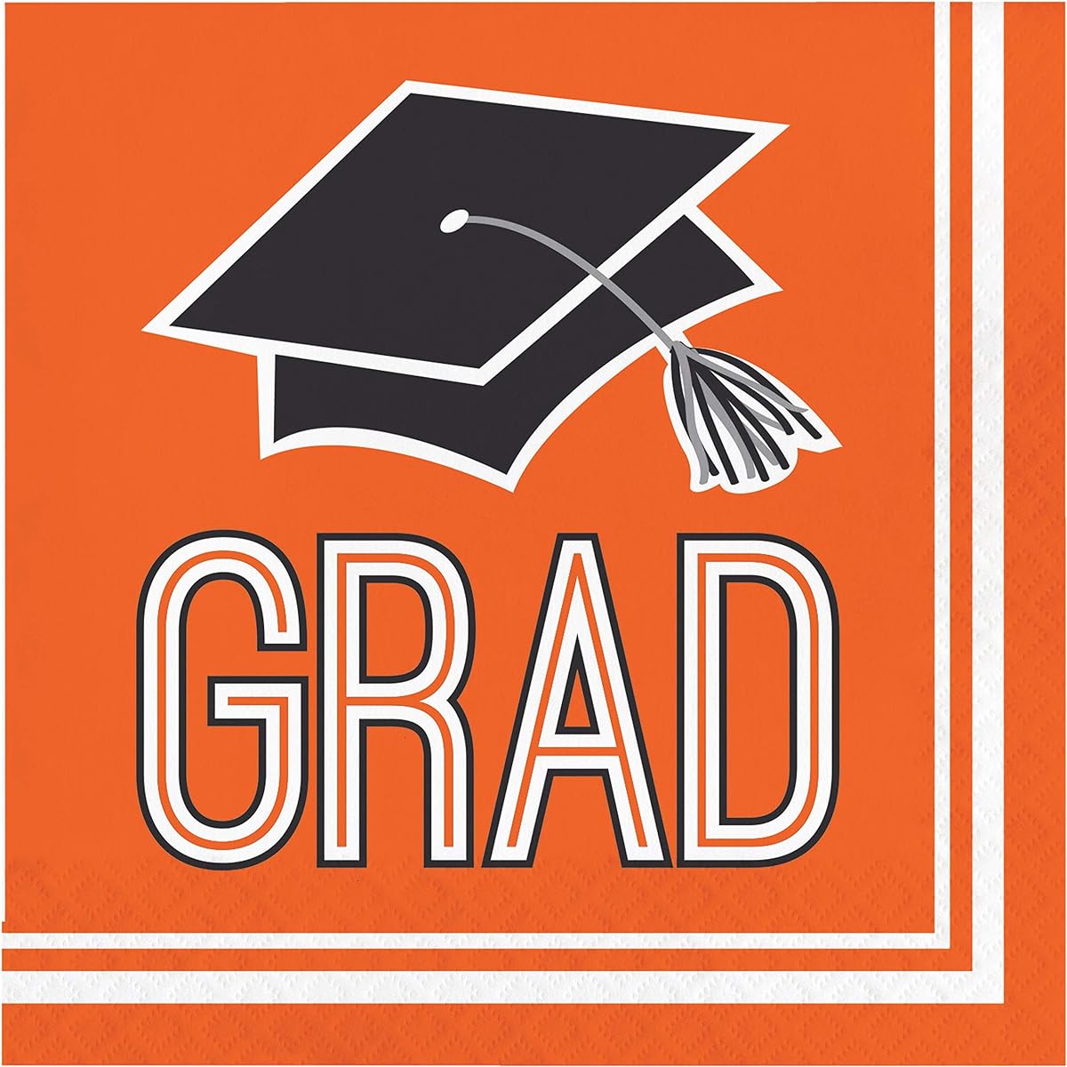 Graduation School Spirit Orange Napkins 108 Sheets
