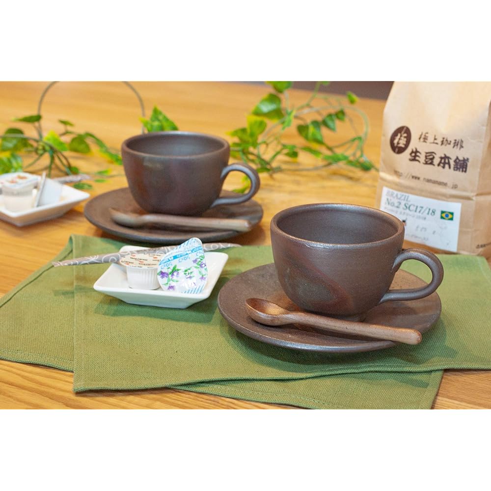 Bizen Ware Mugen Kobo Tea Set with Spoon, Piercing, Pottery