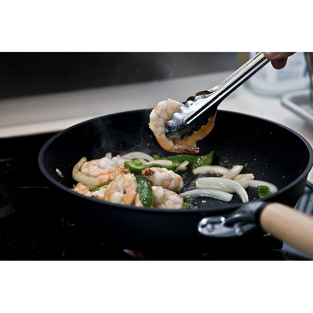 Kyoto Katsugu Aluminum Cast Deep Frying Pan 22cm Made in Japan For Gas Fire Only 4580047177096 Matte Black