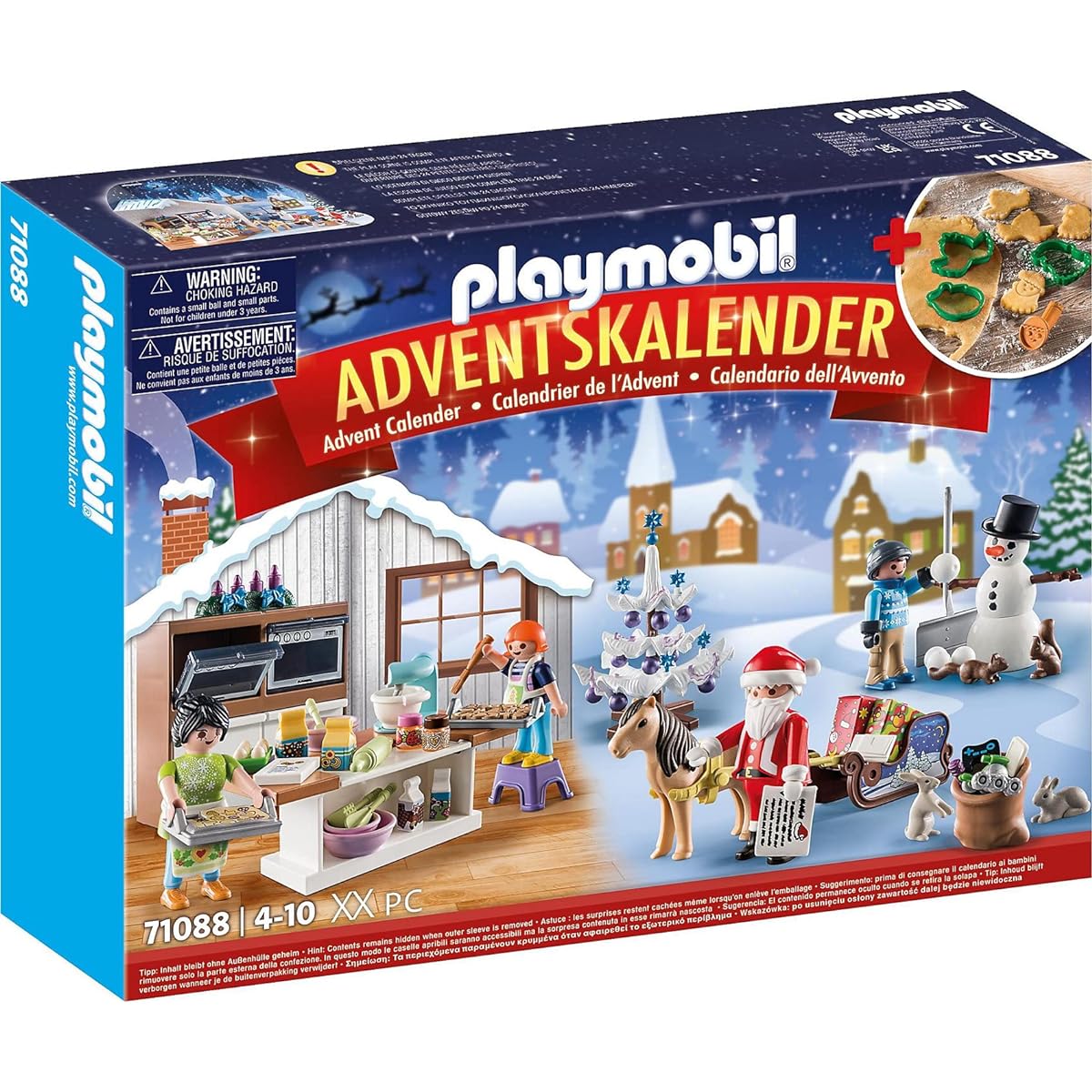 PCゲームPLAYMOBIL Christmas 71088 Advent calendar for children: Christmas baking with cookie cutters, including toy bakery, toy for children aged 4 and over
