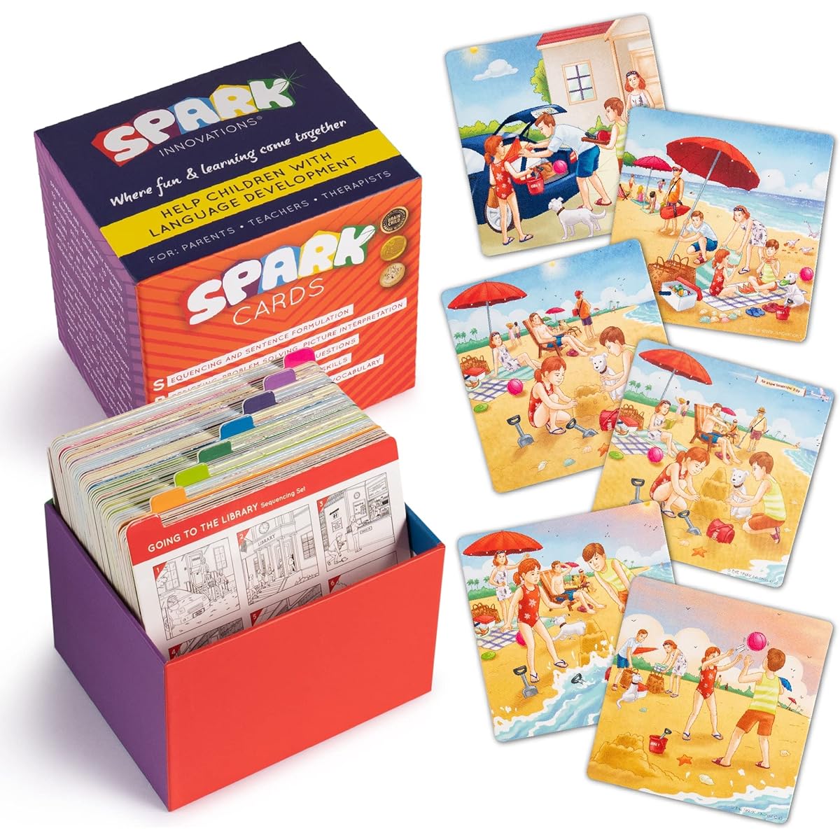 Storytelling, speech therapy games, special education resources, writing, problem solving, language skills development sequence cards, autism games, picture cards, sequence cards for SEL.