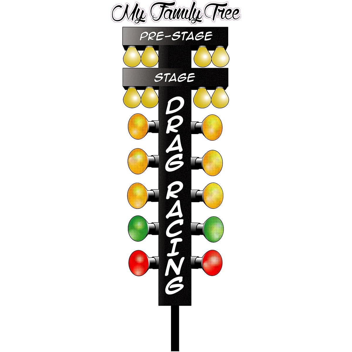 My Family Tree Drag Racing Christmas Tree 2 ft Decal Made in USA