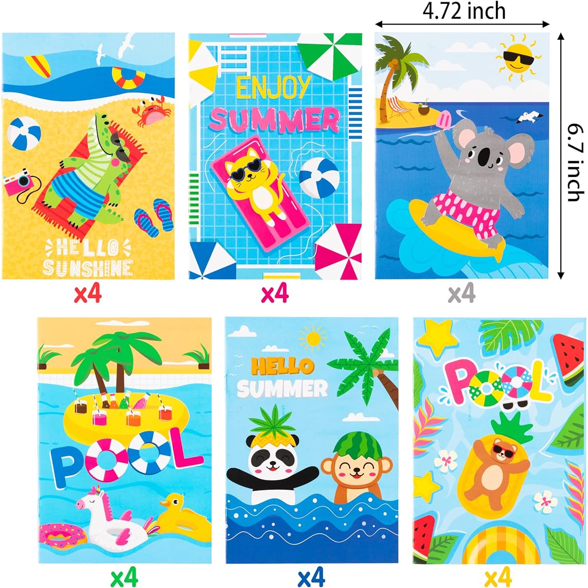 Dvbonike 24Pcs Pool Coloring Book