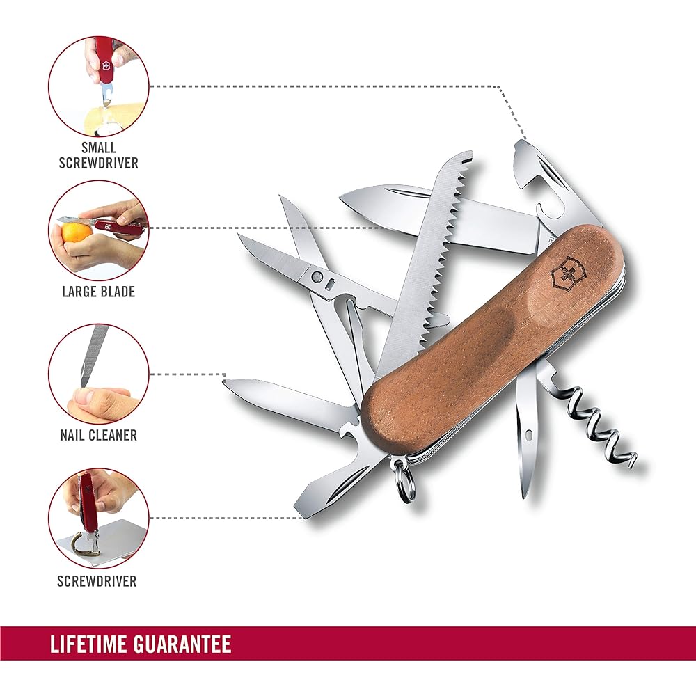VICTORINOX Evolution Wood Swiss Army Knife Multifunctional Knife Trekking Hiking Climbing Equipment Swiss Made Multitool [Domestic Genuine Product Warranty Included]