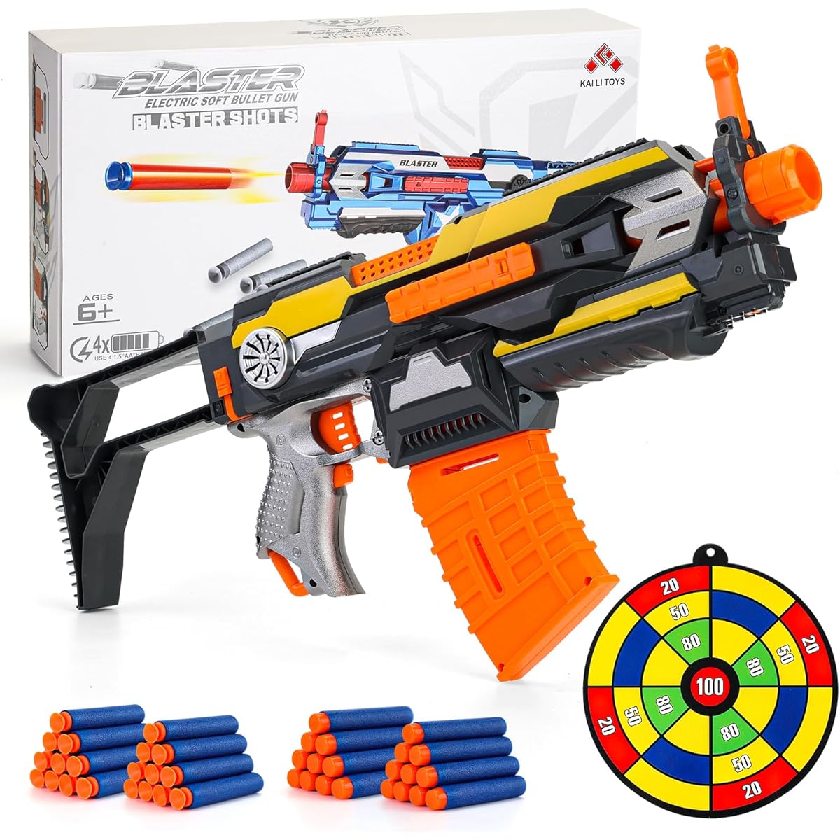 Automatic Toy Guns Electric Toy Foam Blaster & Gun with 40 Bullets Kids Toys for Boys Ages 6 7 8 9+ Cool and Great Birthday Gifts for Kids Teens Adults