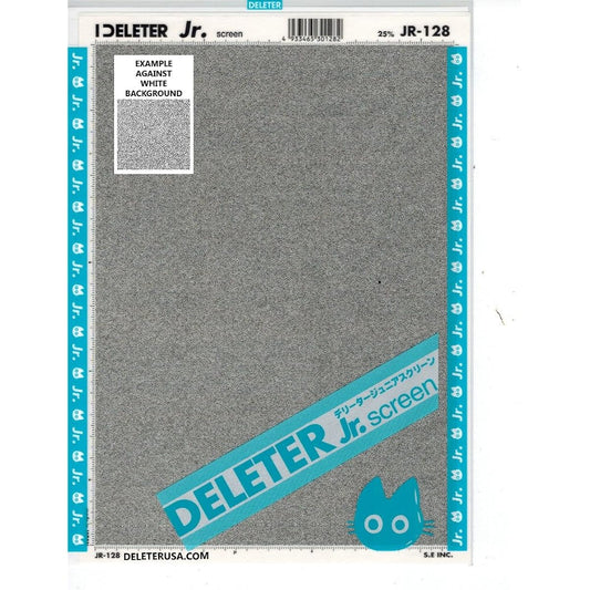 Deleter Screen Tone Jr JR-128 [Static Pattern 25%] [Sheet Size 182x253mm (7.16x9.96inch)] Comic Manga Illustration Graphic Screen