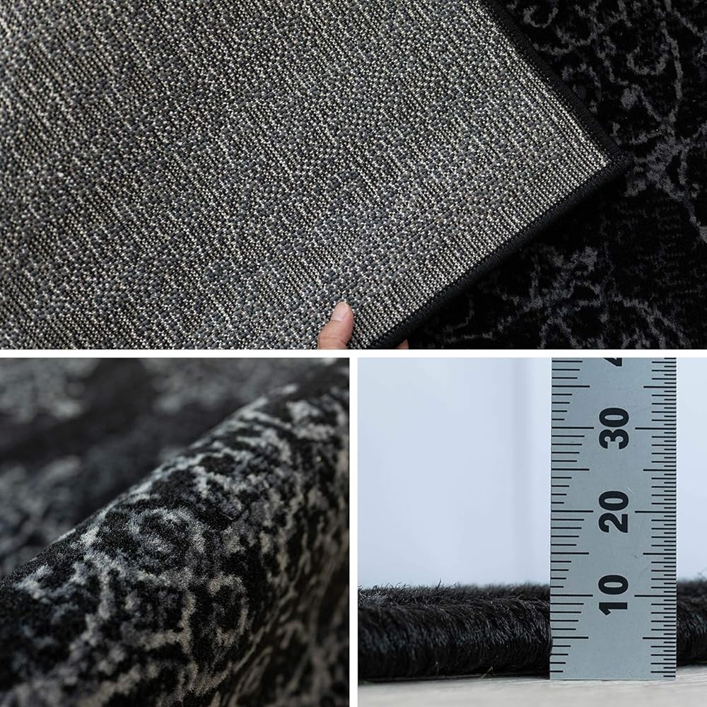 Sayan Sayan Ornament Rug Carpet Odin 200x250 3 Tatami Black Made in Belgium