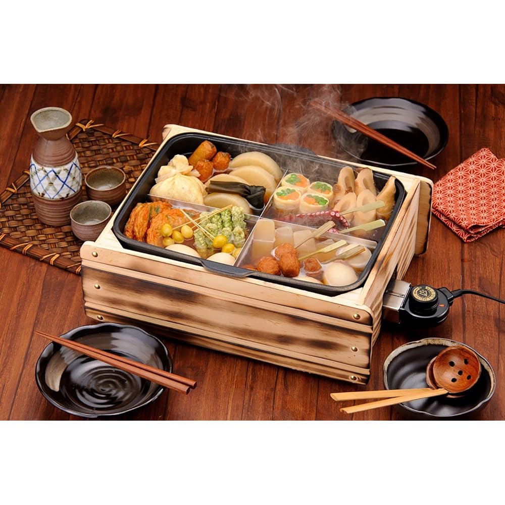 Sugiyama Metal Oden Pot Boiled Fish Fluorine Resin Processed Made in Japan Electric Hometown Curtain 5 in 1 KS-2539