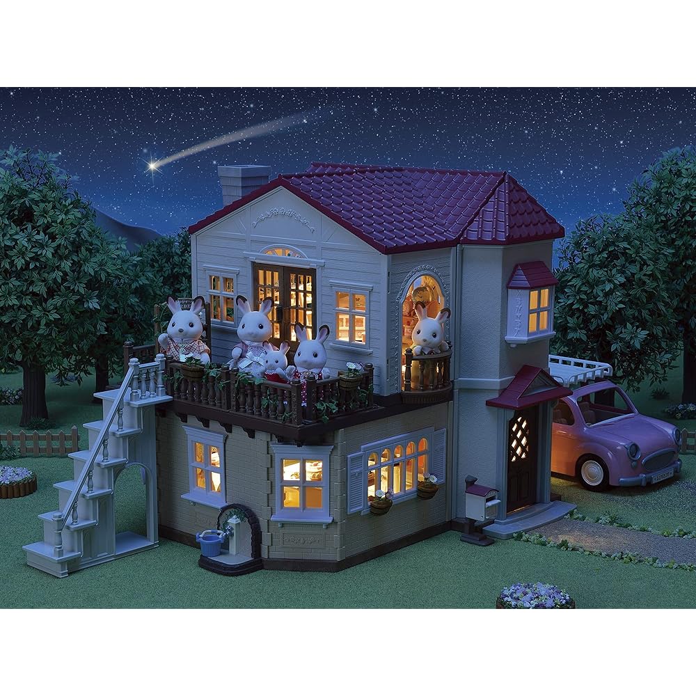 [Japan Toy Awards 2022 Character Toy Category Excellence Award] Sylvanian Families House Big House with a Red Roof -The Attic is a Secret Room- Ha-51 & Sylvanian Families Room Set Big House with a Red Roof Furniture Set SE-194 [Set Purchase]