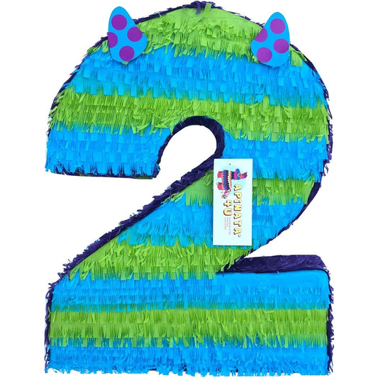 APINATA4U Number 2 Pinata 23" Tall Multicolor for Monster Theme Party