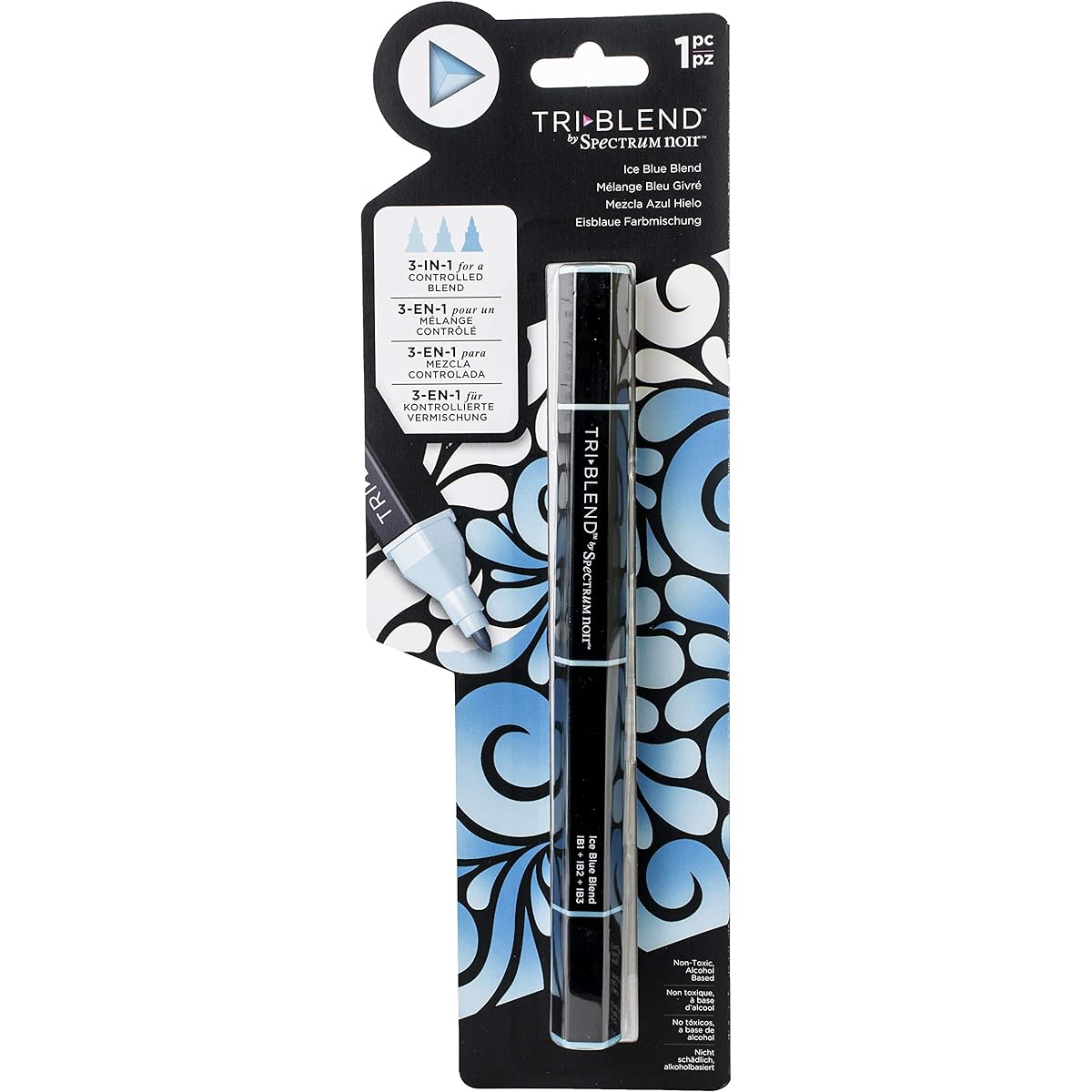 Spectrum Noir TriBlend Alcohol Marker Pen, 3 Colors, 1 Piece, Ice Blue