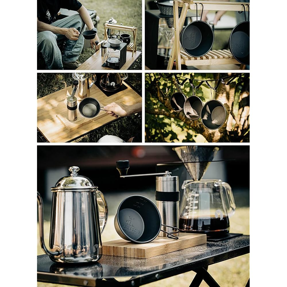CAPTAIN STAG Sierra Cup Stainless Steel Color Sierra Cup [210ml/320ml/630ml] Stainless Steel Made in Japan Made in Tsubame-Sanjo Okitsumo Black UH-68/UH-69/UH-70