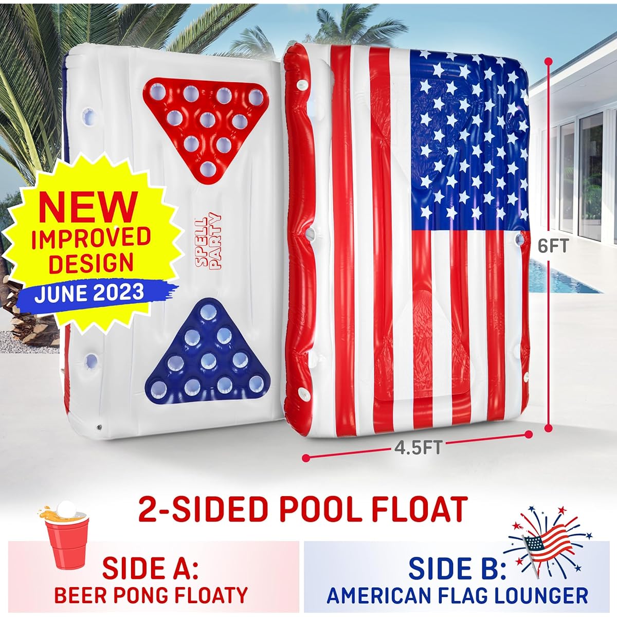 Ninonly Float, Floating Ring for Adults, Float, Water Hammock, Water Net, Can be Used by 2 People, Weight Capacity 180kg, For Water Play, Air Pump Included, Summer Vacation, 130 x 110cm (Navy)