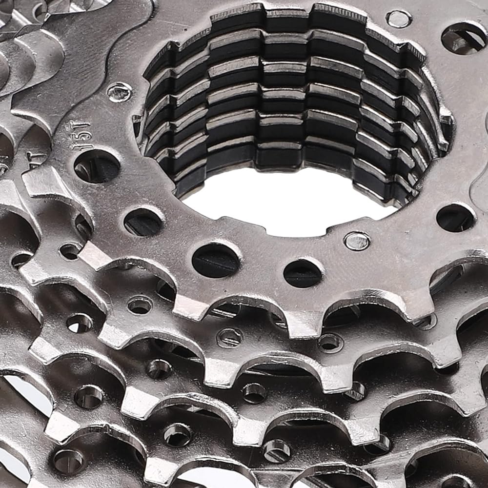 Freewheel Sprocket Cassette 9/10/11/12 Speed Hollow Design Lightweight Super Wear-resistant Steel 32/36/42/46T Mountain Bike Road Bike Bicycle Replacement Accessories (9S 11 32T Silver)