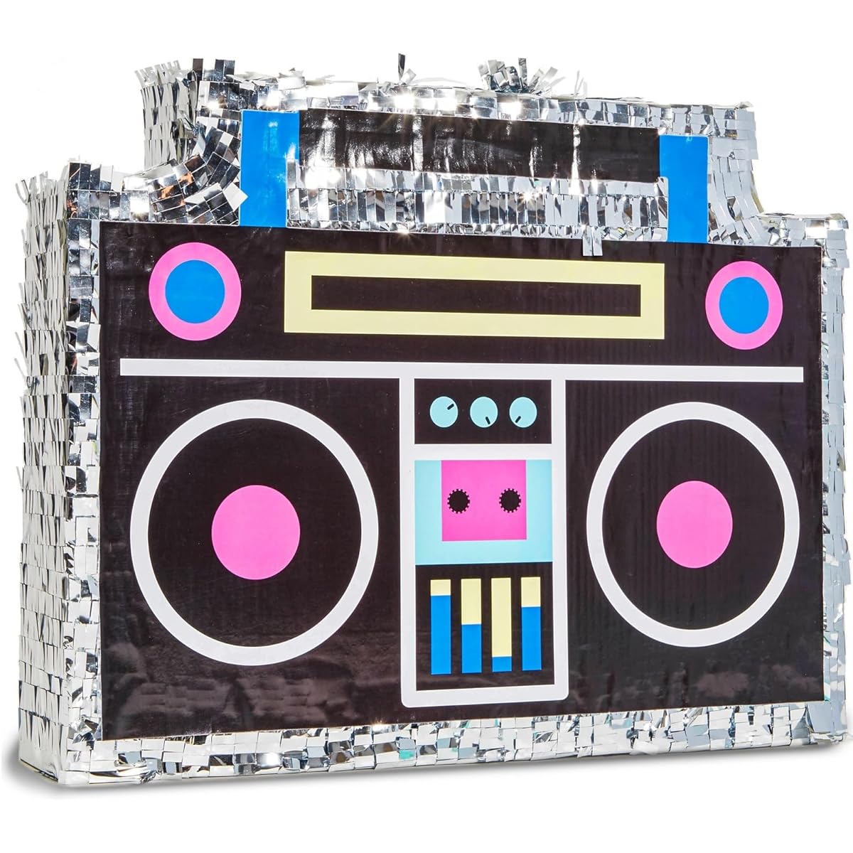 BLUE PANDA Boombox Pinata - 80s and 90s Theme Party Decorations, Hip Hop, Retro Birthday Supplies (Small, 16.5 x 12.8 x 3 Inches)