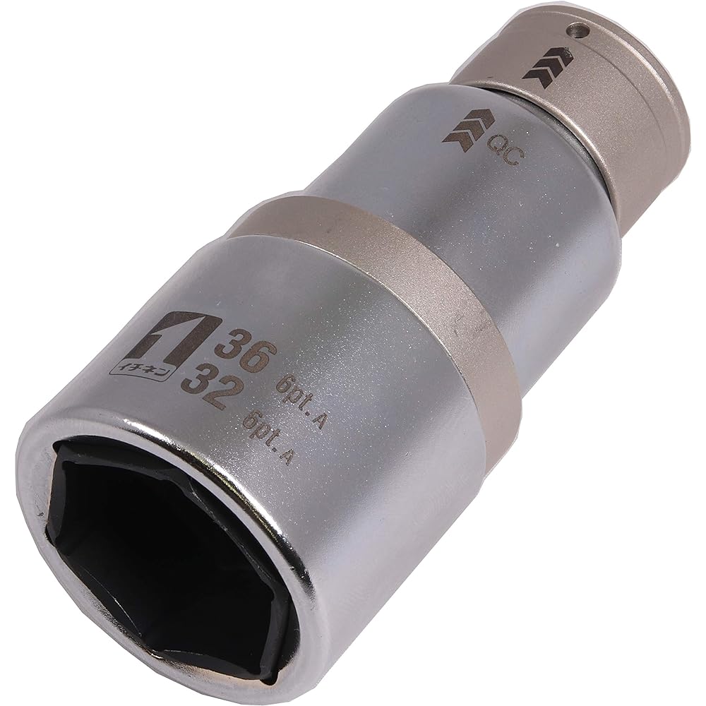 Ichinen Access MUST TOOL Socket IM-4W3236I-6K QC Socket Double 32/36mm Hexagon 19848 Drive Angle: 12.7mm (4 minutes) In Slide