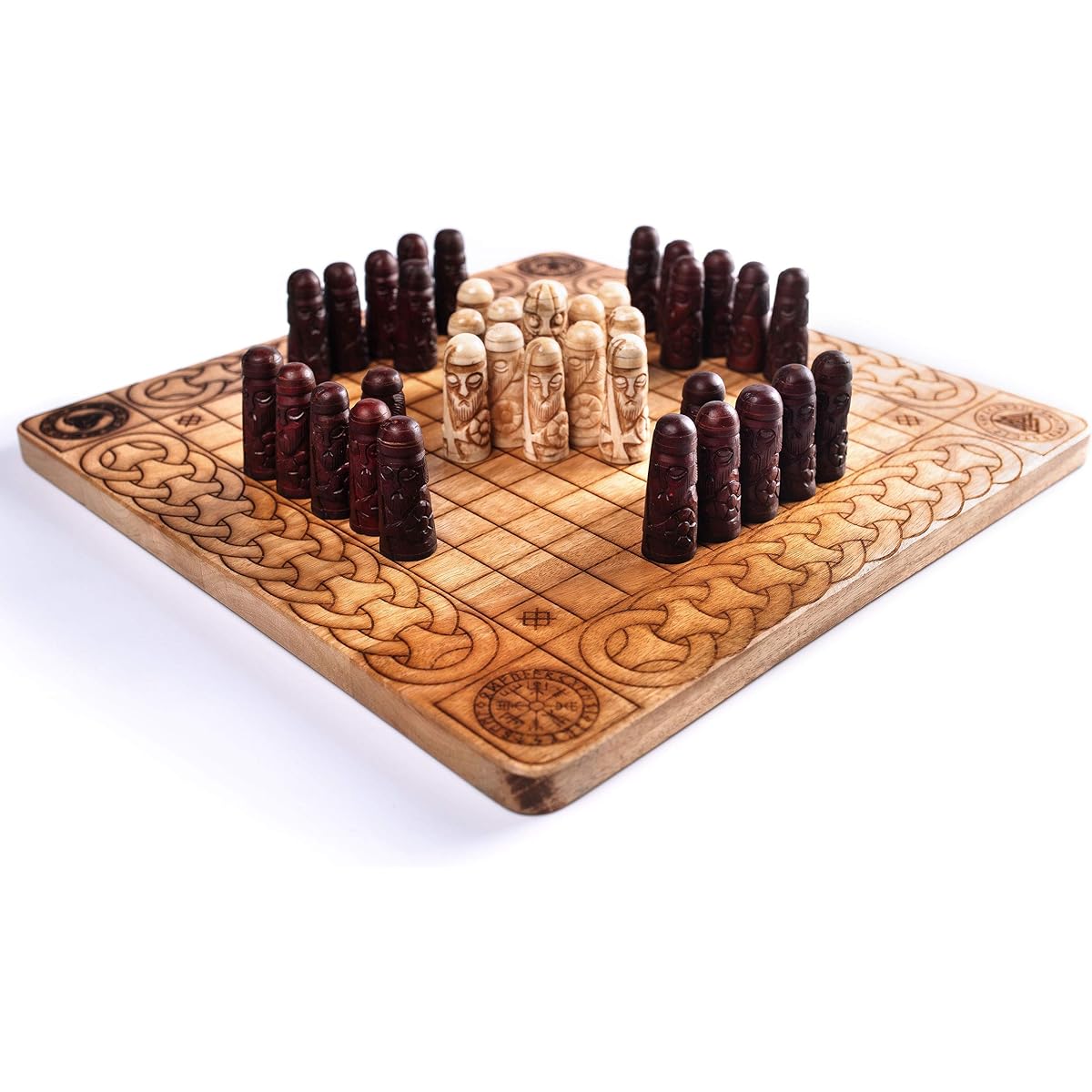 Norse Tradesman Handcrafted Viking Hnefatafl Set with Oxbone Game Pieces & Mango Wood Board | Tafl - Viking Games