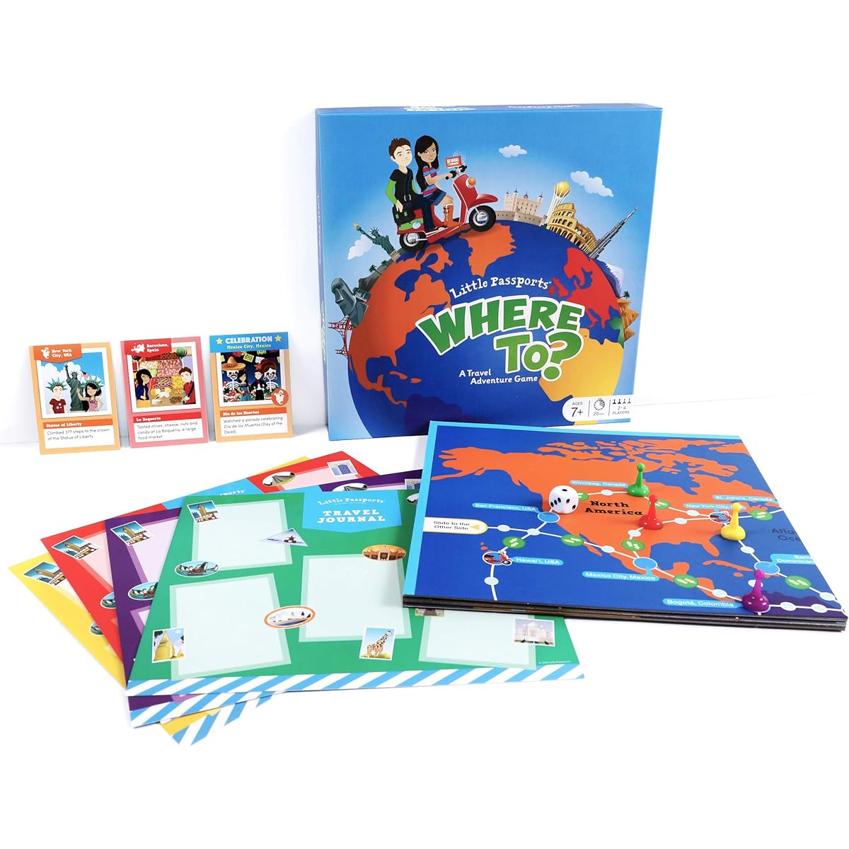 Little Passports Where to? Travel Adventure Board Game - World Map Game for Kids Ages 7+ - Family Geography Game - Fun Card Game for Kids - Travel Inspiration - Educational Learning