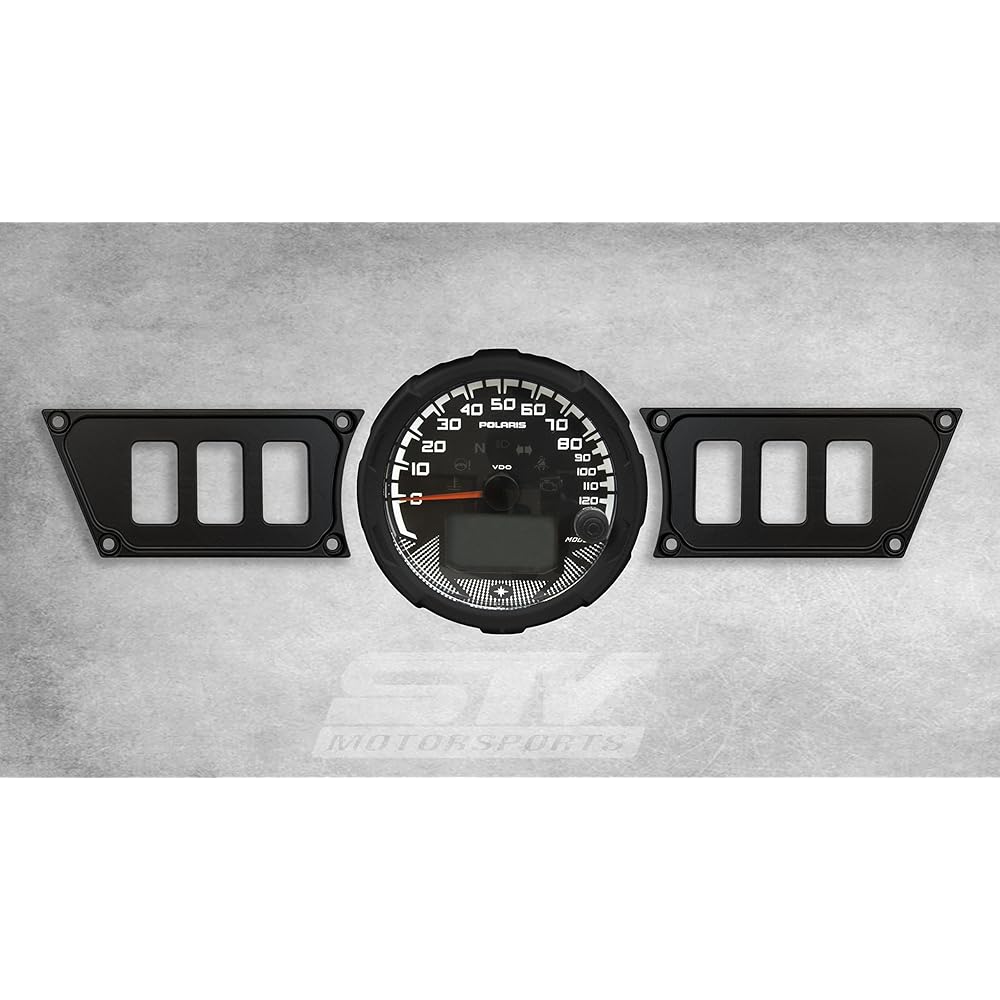 STVMotorsports Custom Aluminum Black Dash Panel for 2015-2018 Polaris RZR XP 900 with 4 Laser Rocker Switches