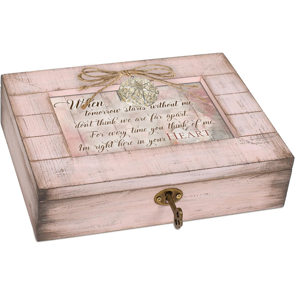 Cottage Garden in Your Heart Blush Pink Antique Rocket Music Box Plays Wind Beneath My Wings