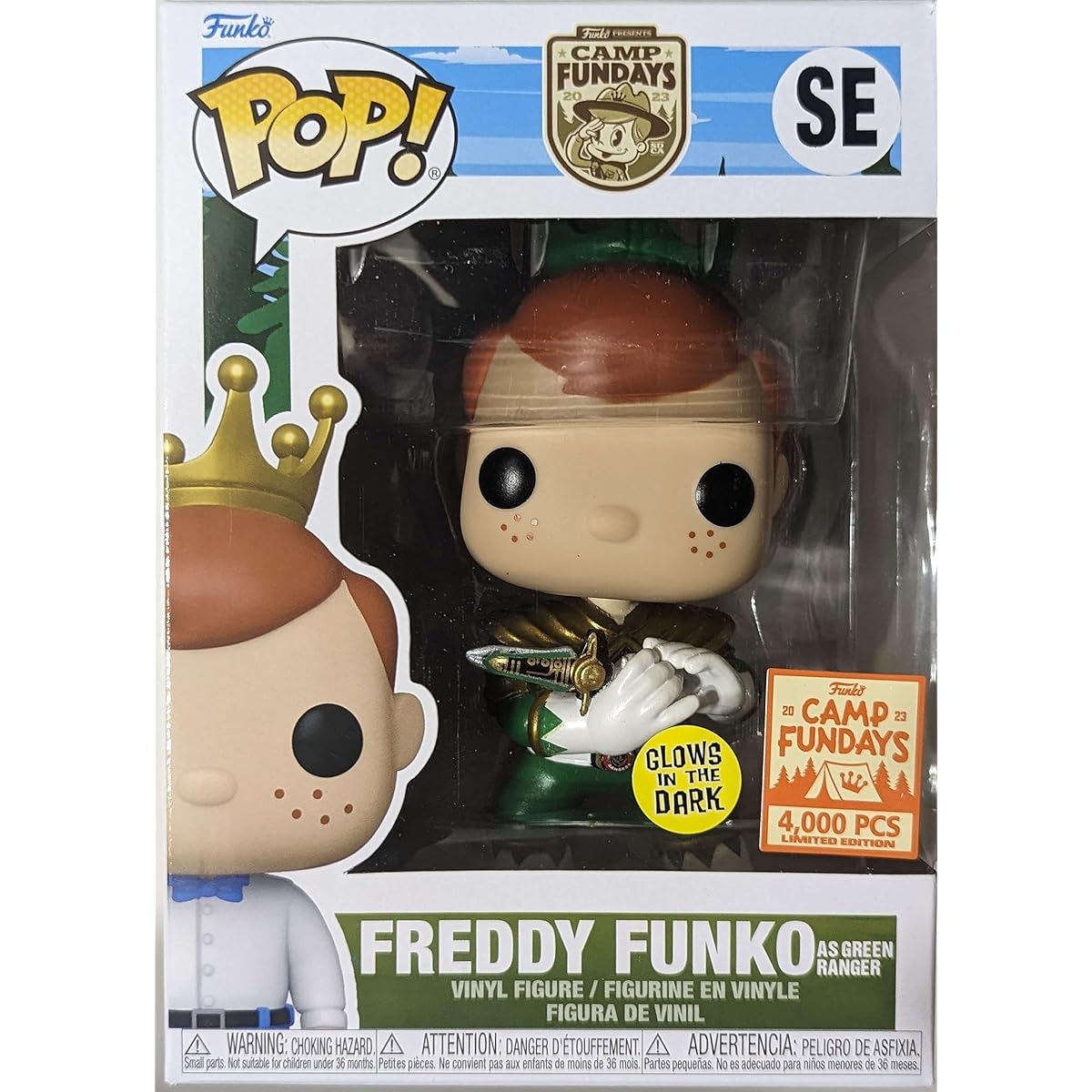 Funko Pop! Freddy as Green Ranger 2023 Camp Fun Days Box of Fun Exclusive Pop LE4000 GITD