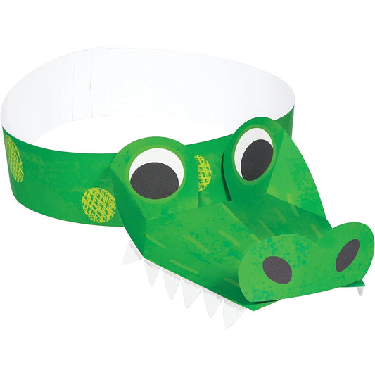 Alligator Birthday Party Paper Headbands 24 Pieces