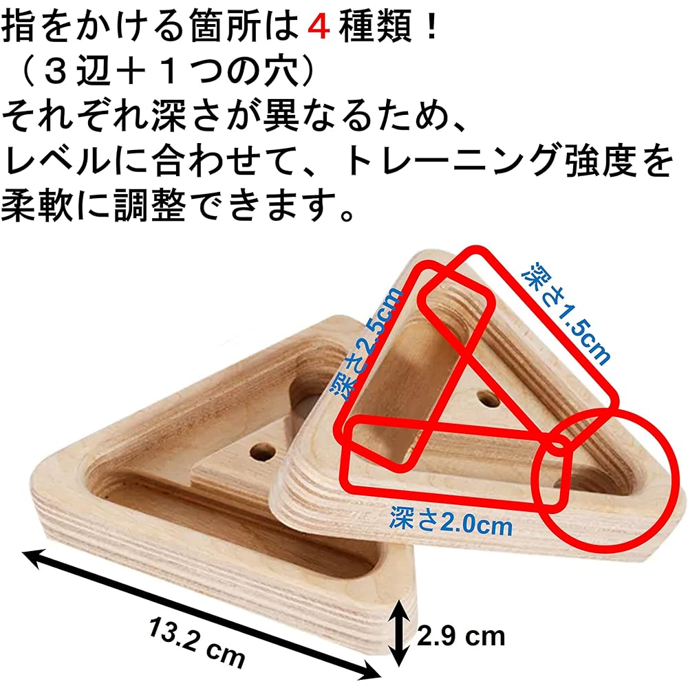 Bouldering triangle hangboard set of 2 (1 pair), 1 donut-shaped hand grip included, pull-up grip strengthening training