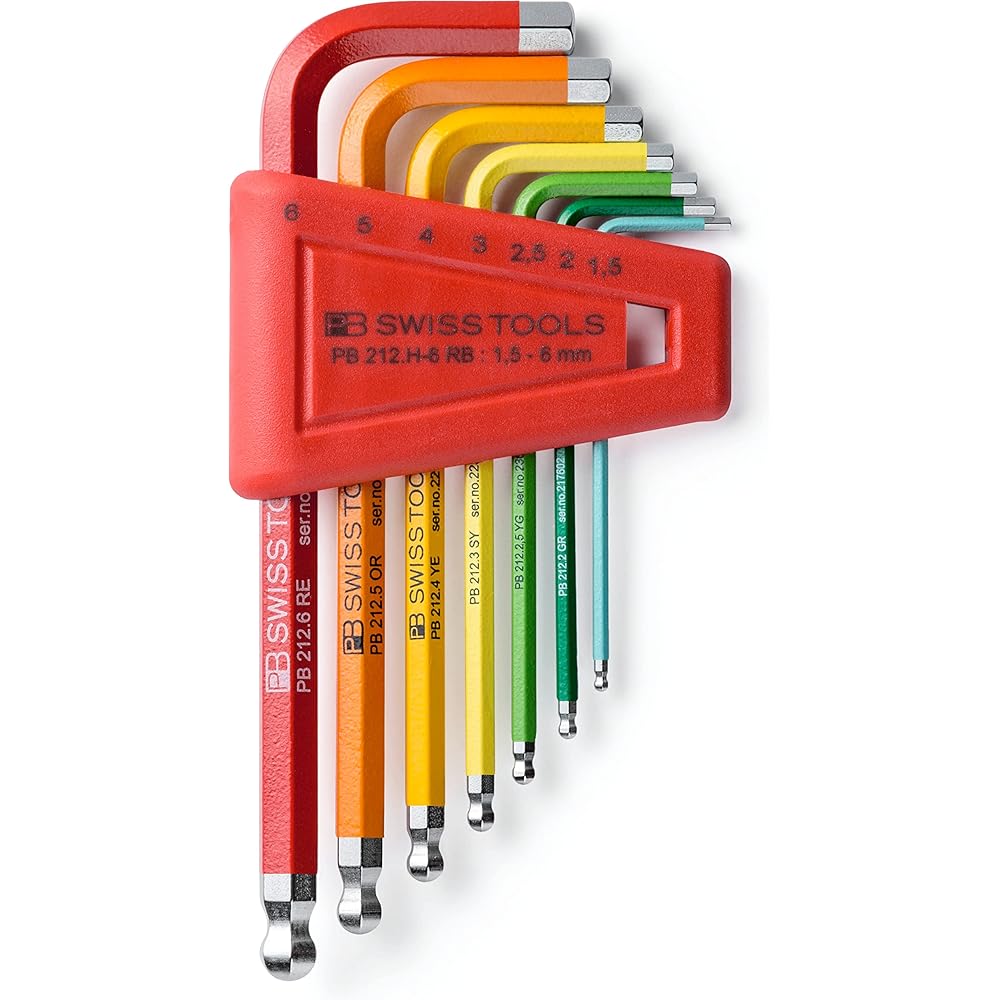 PB SWISS TOOLS PB Rainbow Wrench Set with Ball 212H-6RB