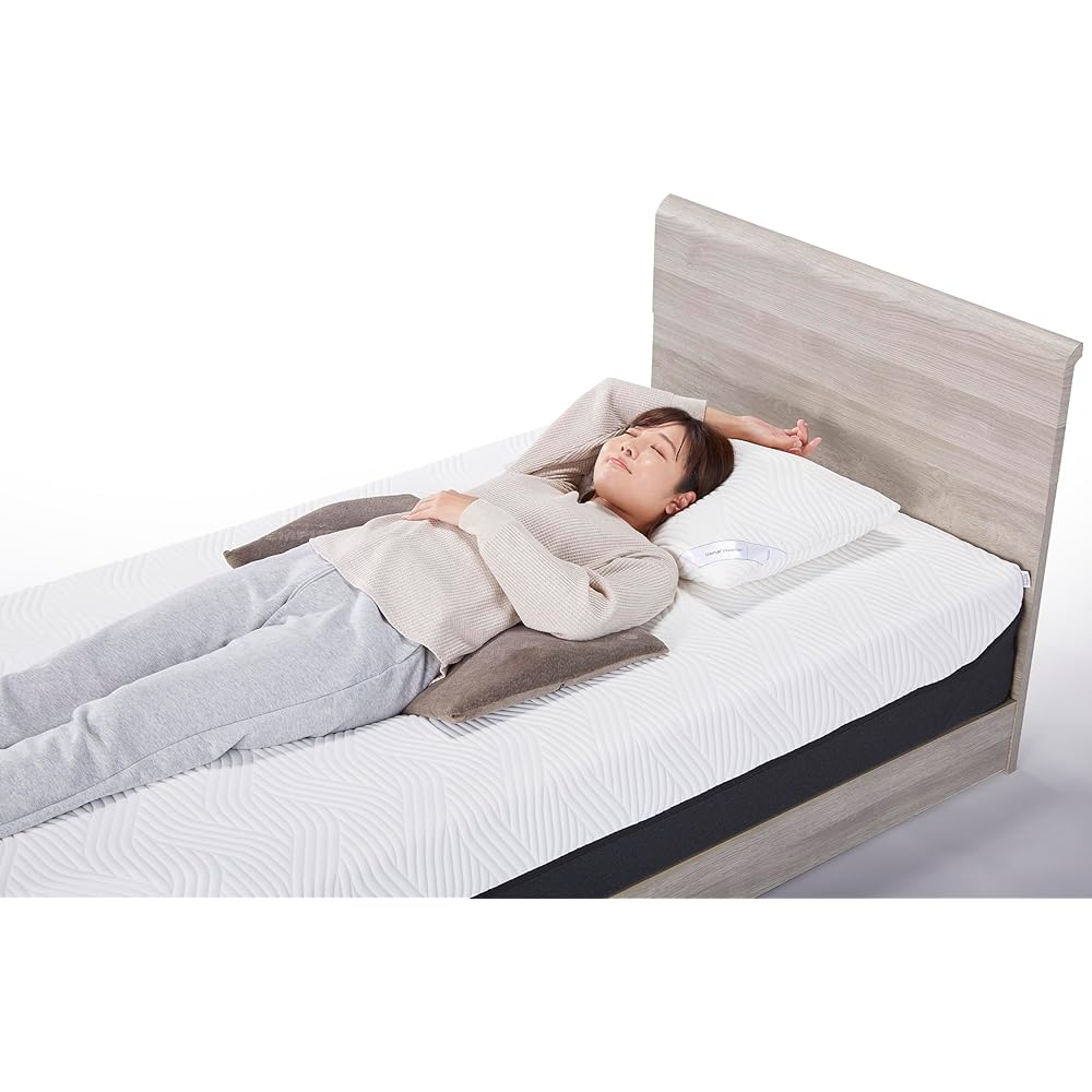 Tempur Cushion, Lumbar Pillow, Bed Back Support, Supports the burden on your back and lower back, Just place it under your lower back when sleeping, Thick in the center, fits your lower back, Gray, Approx. Width 70 x Depth 40 x Thickness 2~6 cm, Memory F