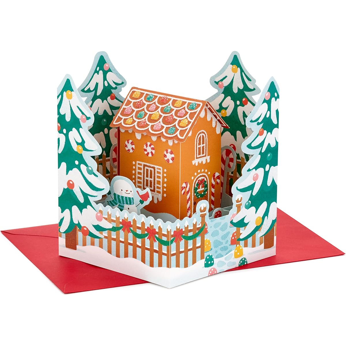 Hallmark Paper Wonder Displayable Pop-up Christmas Card (Gingerbread House)