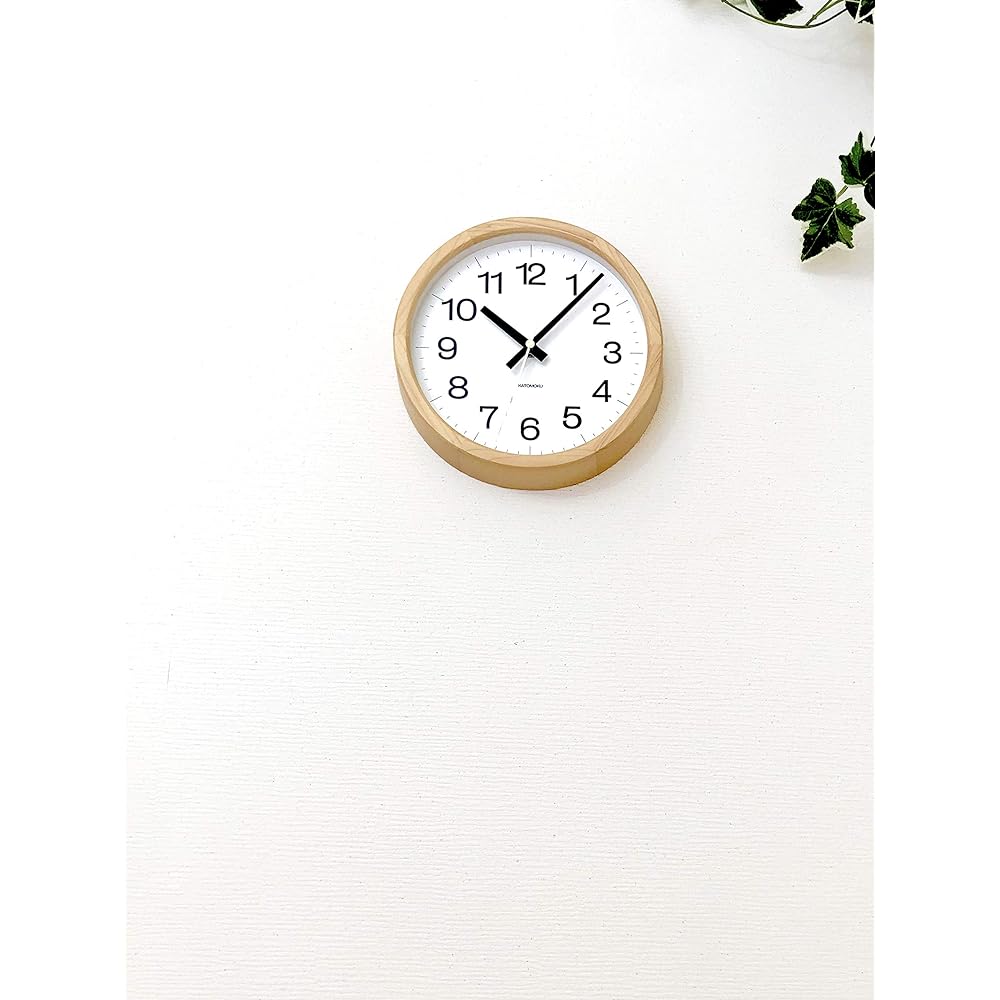 KATOMOKU Muku Clock 16 Hinoki Radio Clock Continuous Second Hand km-108HI φ220mm (Radio Clock)