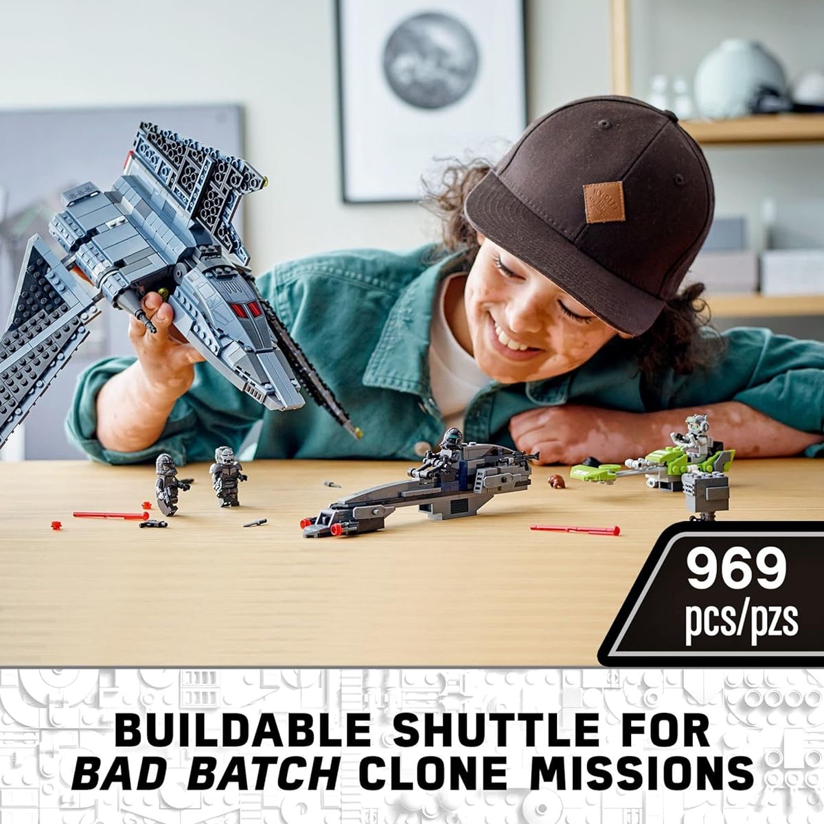 LEGO Star Wars The Bad Batch Attack Shuttle 75314 Awesome Toy with 2 Speeders Minifigures of Bad Batch Clones (969 Pieces)