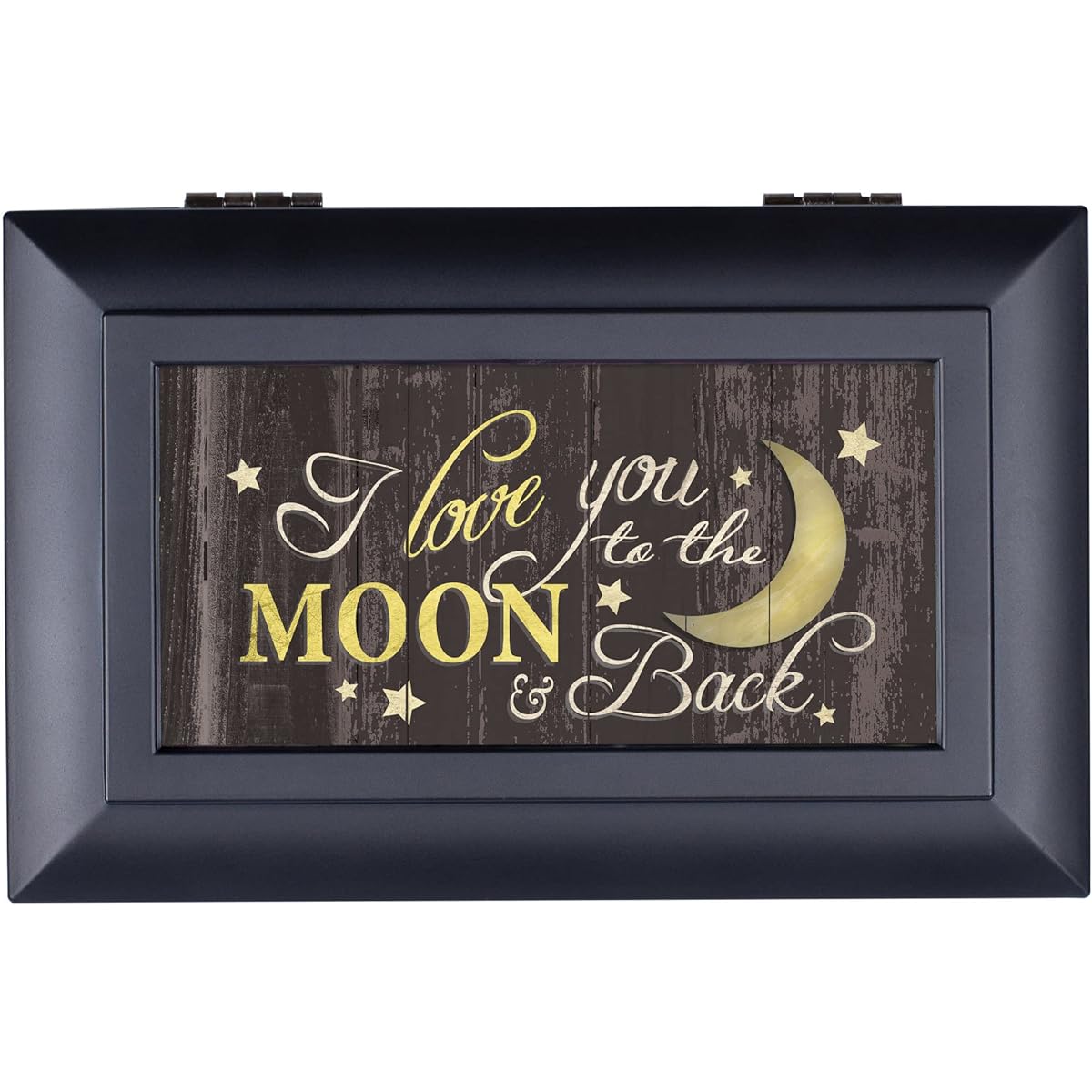 Love You To The Moon And Back Black Petite Music Box Plays What a Wonderful World
