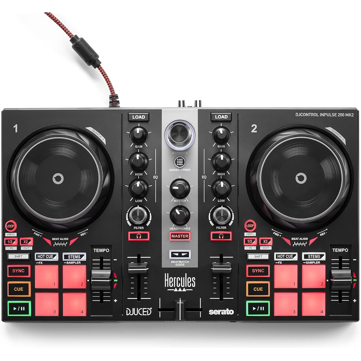 Hercules DJControl Inpulse 200 MK2 – The best DJ controller for learning to mix – includes software and tutorials