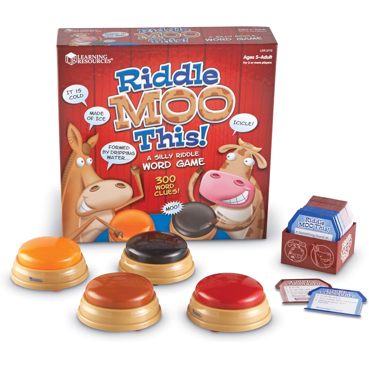 Learning Resources English Learning Materials Riddles Card Game Animal Sound Buzzer 4 Types LER3772 Authentic Product