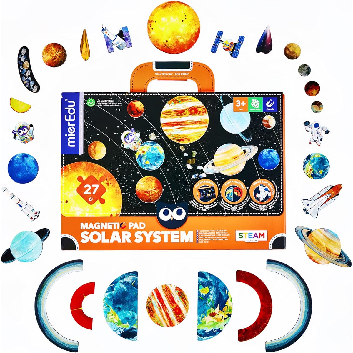 mierEdu Puzzle Learning Toys for Kids Toddlers (Space)