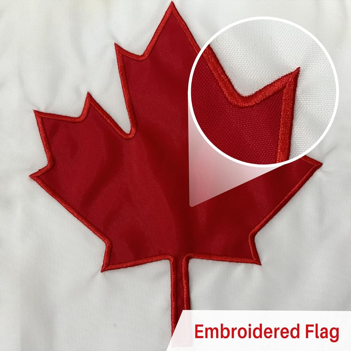 AMZFLAG Canadian Flag 12 x 18 Inch for Boats Embroidered Canadian Boat Flag Heavy Duty Double Sided Small Canadian Flag Maple Leaf Sewing Stripes 2 Brass Grommets