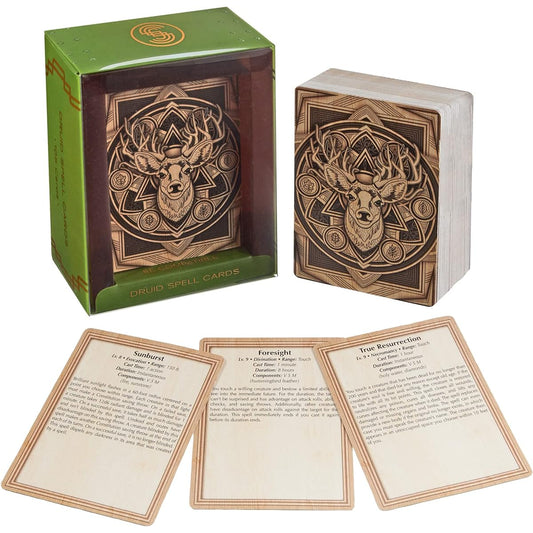 Stratagem Spell Cards - Compatible with DND 5e - Quick Reference Class Ability Deck - Pocket Sized RPG Spellbook Cards - Role Playing Game Player Accessories - TTRPG Fantasy Adventure Accessories (Druid)