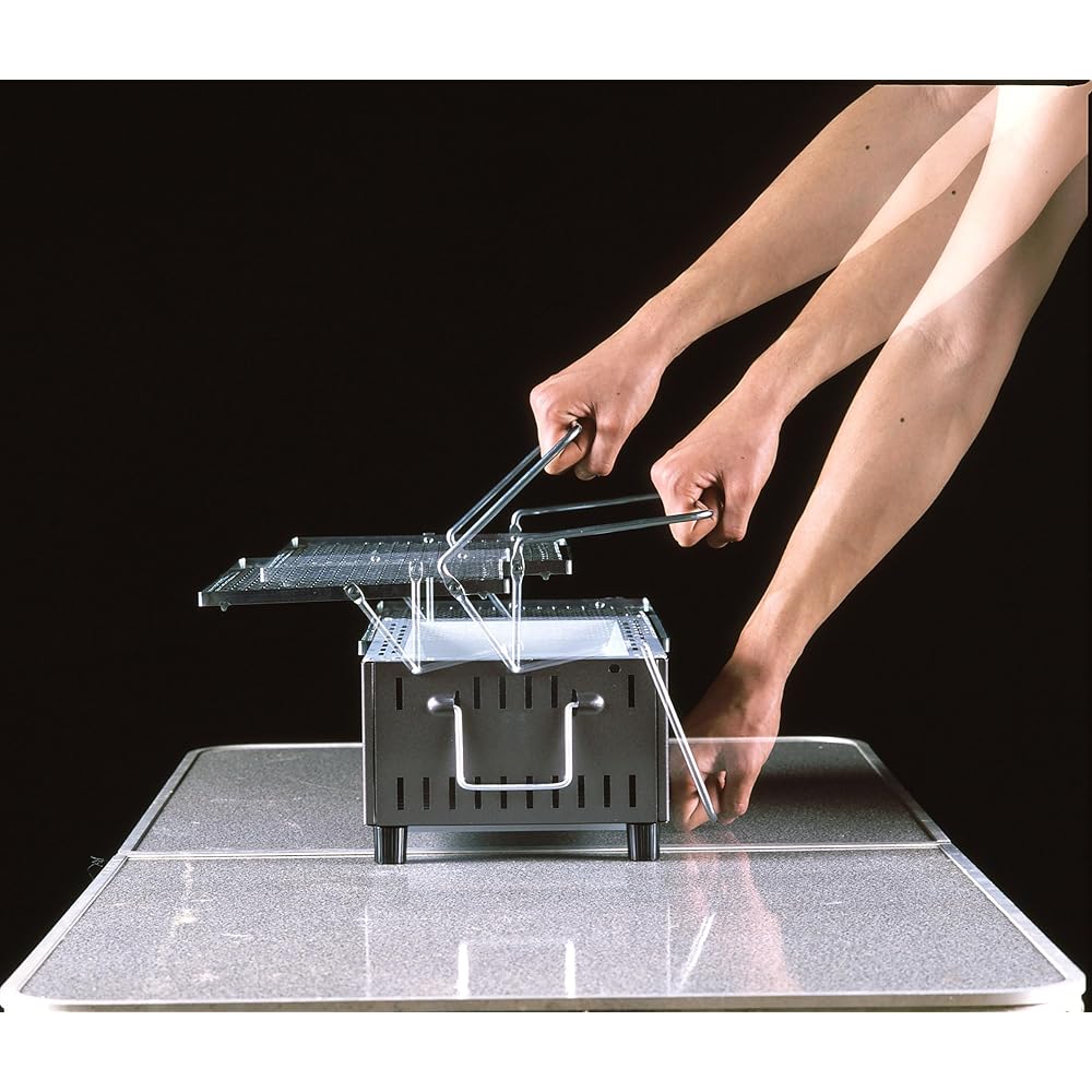 GREEN LIFE Japanese BBQ Lightweight Compact Charcoal Addition Easy Tabletop Cicilline UC-350ST(GY)