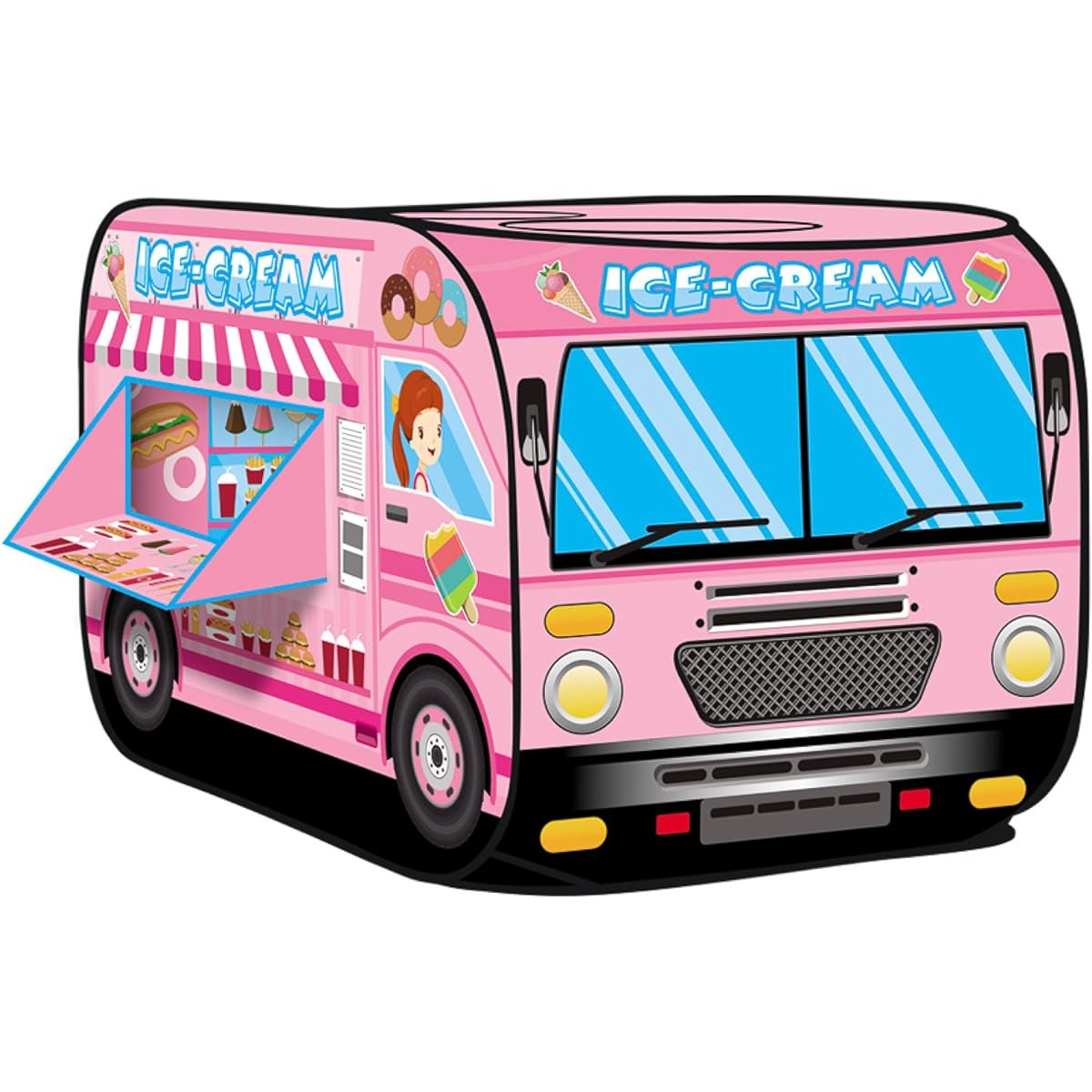 Kiddie Play Ice Cream Truck Pop Up Kids Play Tent Boys & Girls Indoor/Outdoor Toy