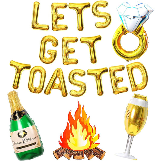 20pcs Lets Get Toasted Balloons Moutain Bach Party Decorations Toast Banner
