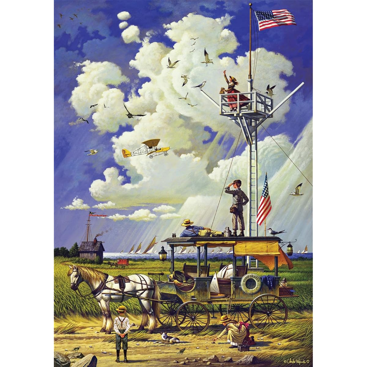 Buffalo Games - Charles Wysocki - Young Minds of the Sea - 300 Large Piece Jigsaw Puzzle for Adults, Challenging Puzzle, Perfect for Game Night