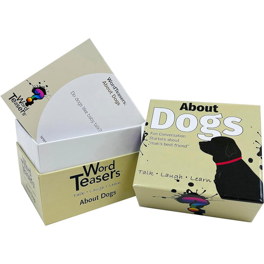 ?WORD TEASERS About Dogs - Fun and Entertaining Dog Trivia Game for Kids and Adults - Conversation Starter Game About Dogs - 150 Dog Trivia Cards