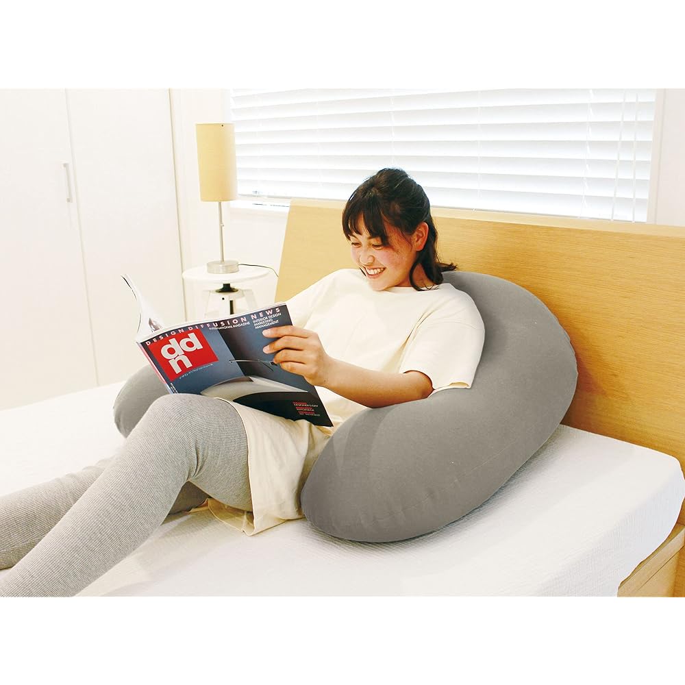 MOGU Bead Cushion Cover Navy Powder Support Cover Navy Approx. Width 70cm x Height 90cm