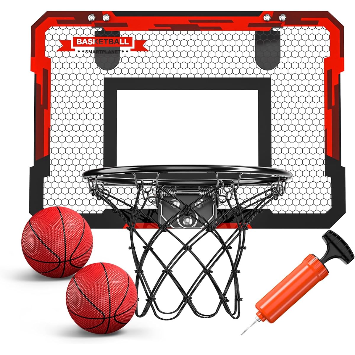 TEMI Indoor Basketball Hoop for Kids, Door Room Basketball Hoop, Mini Basketball Hoop with 2 Balls, Basketball Toy for 3 4 5 6 7 8 9 10 11 12