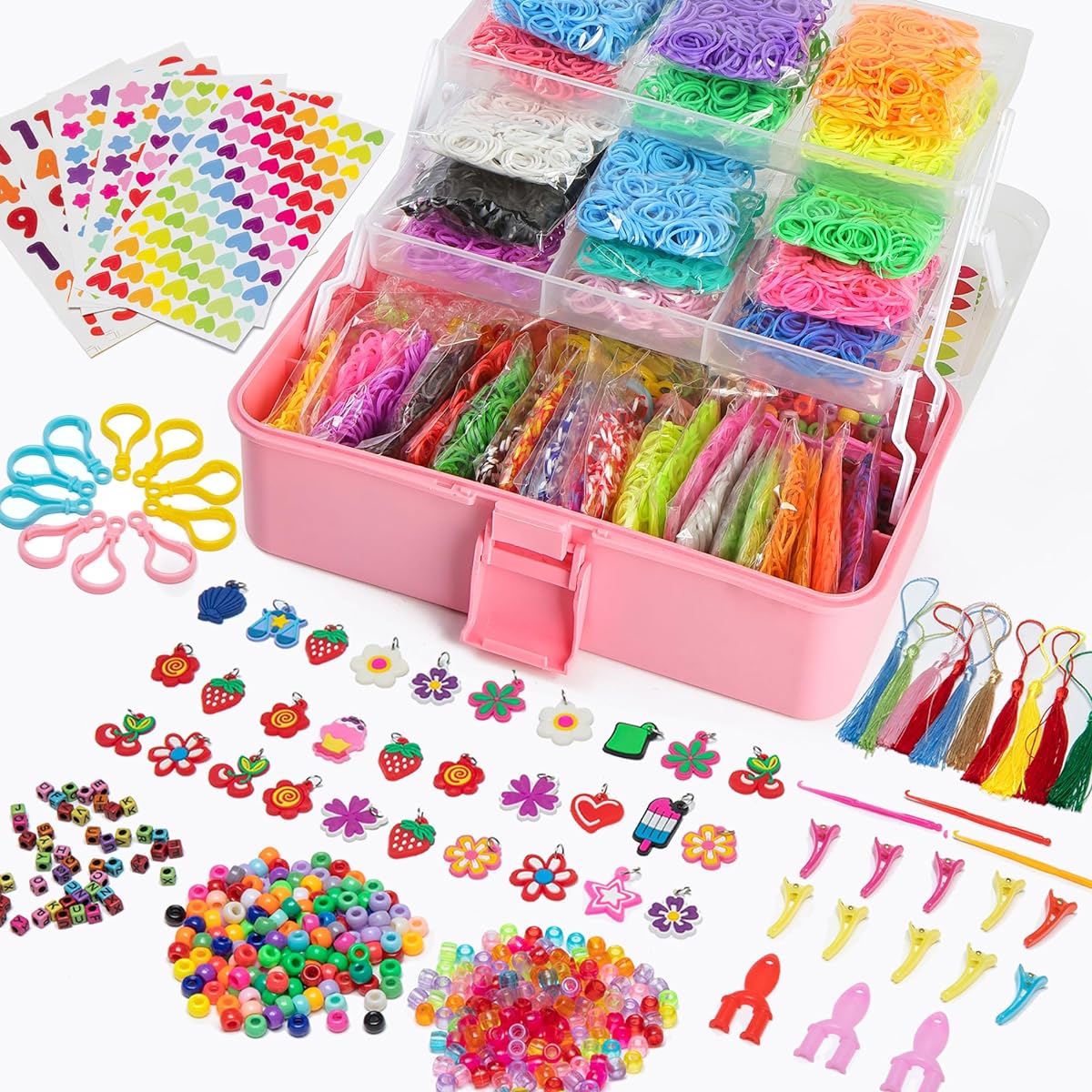 10600+ Rubber Band Bracelet Kit 36 Colors Loom Bracelet Making Kit for Arts & Crafts Rubber Band Bracelet Kit for Ages 6+