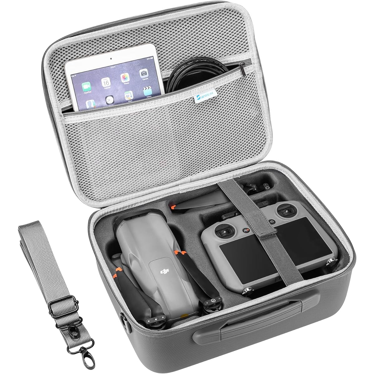 Skyreat Air 3 Case, Small Portable PU Leather Case for DJI Air 3 Fly More Combo Drone with DJ RC 2 Controller and Other Accessories