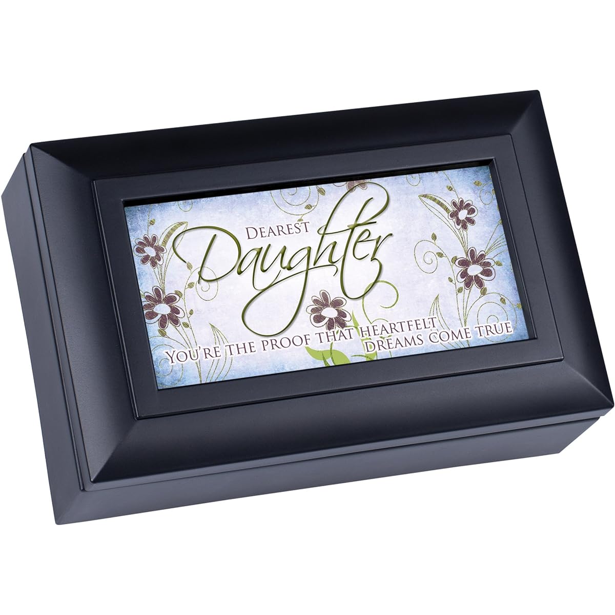Daughter Cottage Garden Black Petite Music Box Plays Wonderful World
