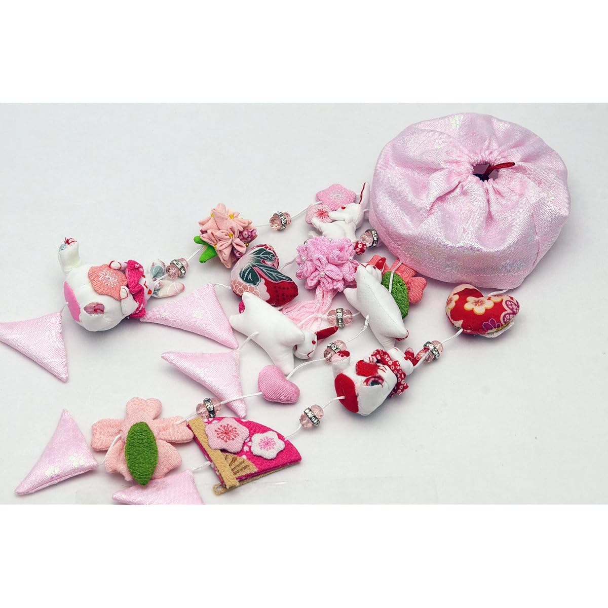 Mini Hanging Decoration Bunny Pearl Height 41.5cm