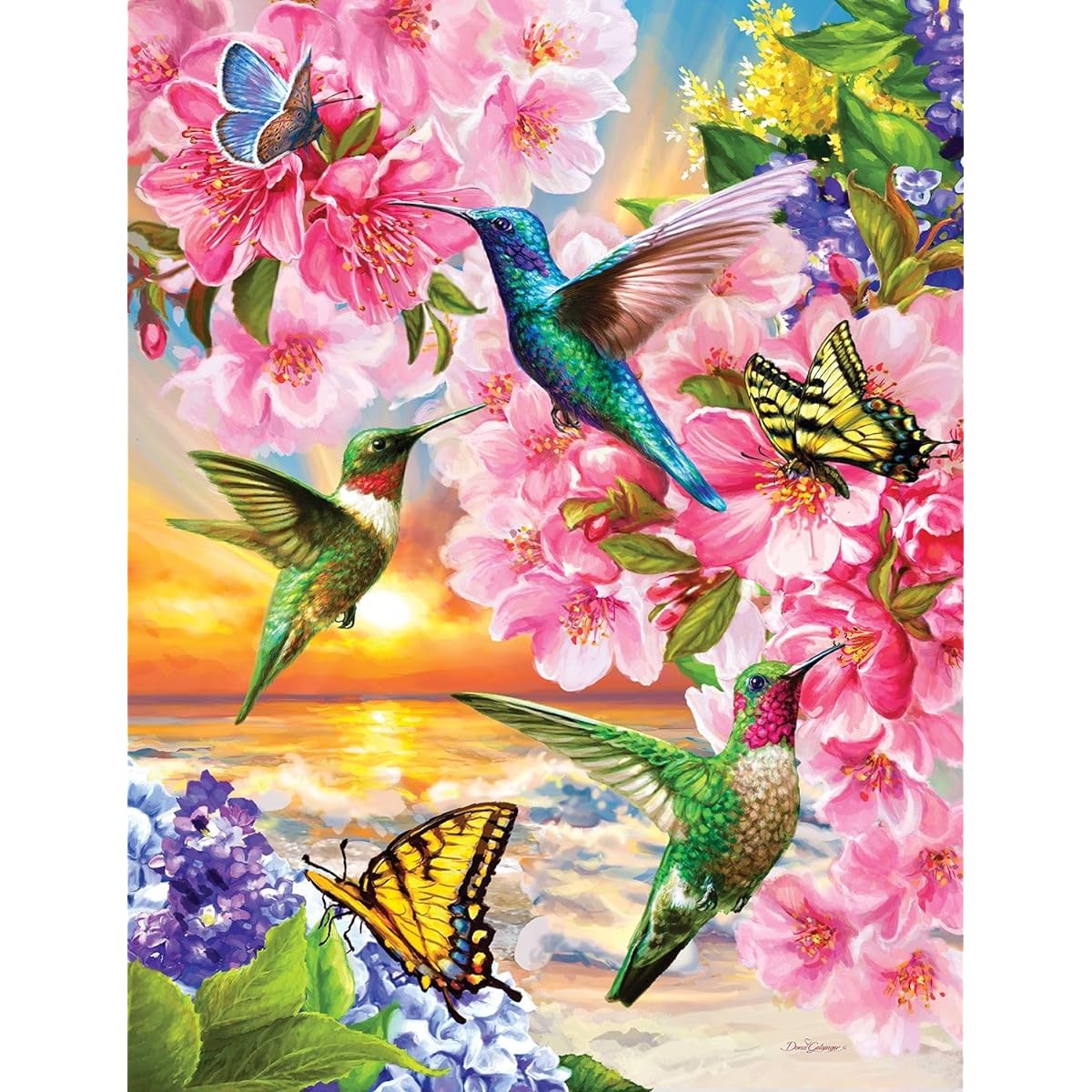 Springbok Hummingbird 500 Piece Jigsaw Puzzle for Adults by Artist Dona Gelsinger Made in the USA Finished Size 23.5" x 18"